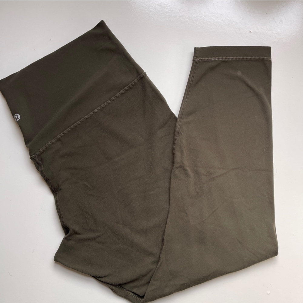 lululemon olive green leggings size 16